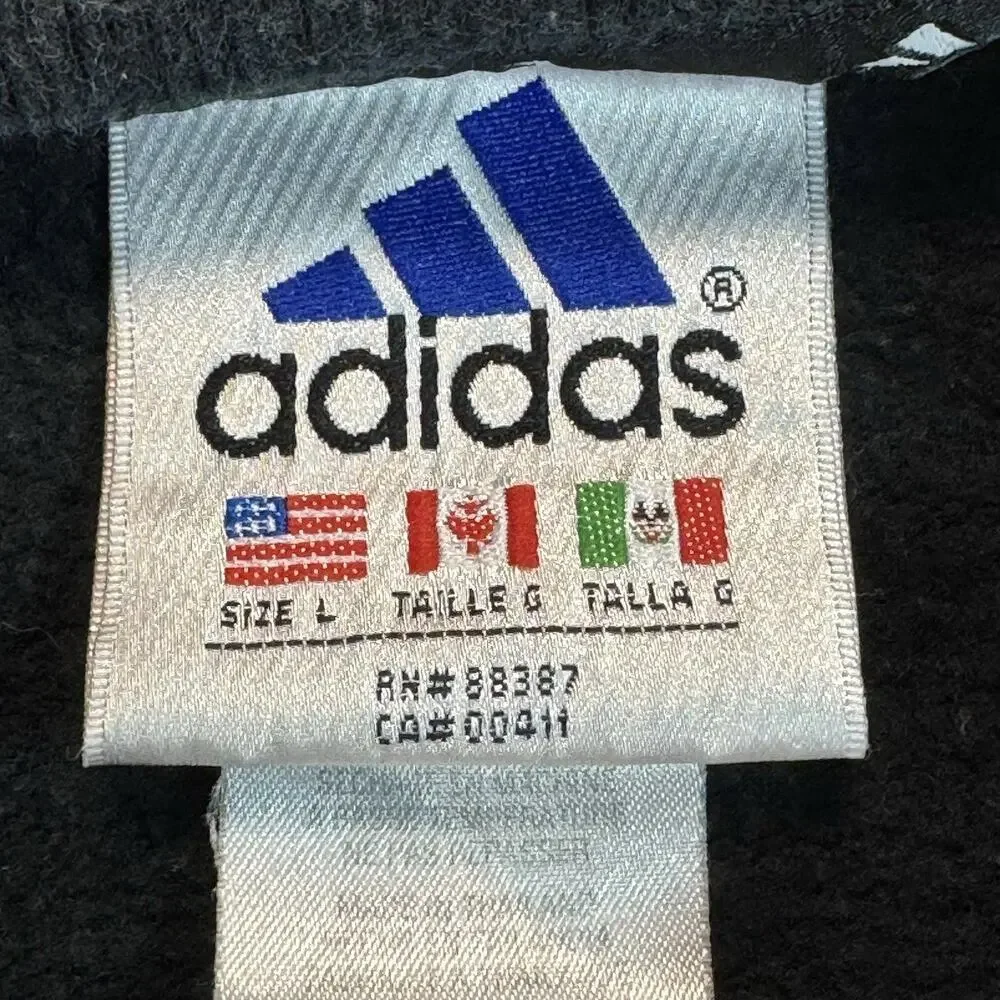 Vintage 90s Adidas Sweatshirt Embroidered Logo Classic Black Size L RARE